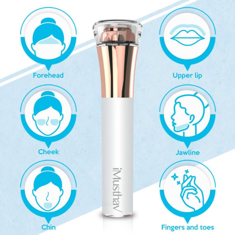 Removedor de Vello Facial Recargable iMusthav con Luz LED