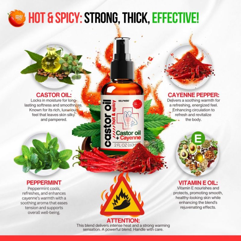 Aceite SELFWISE de Ricino y Cayena Picante 60 ml