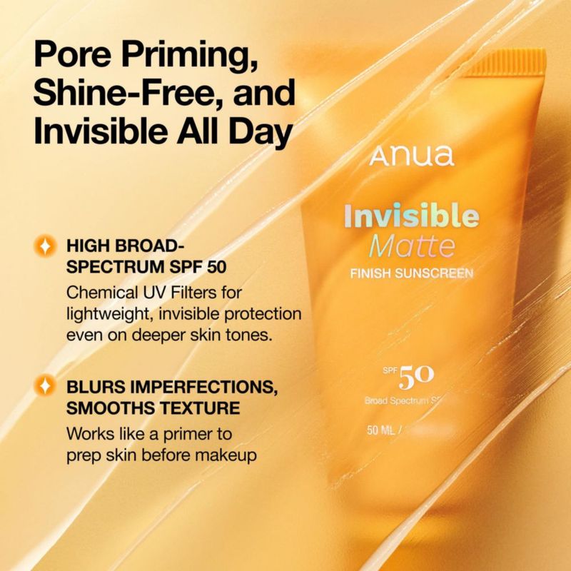 Protector Solar ANUA Invisible Matte SPF50 Gel Transparente 50ml