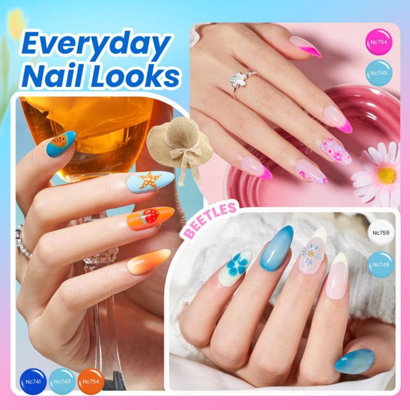 Kit de Esmalte de Uñas en Gel Beetles 32 Colores con Luz UV 68 Piezas