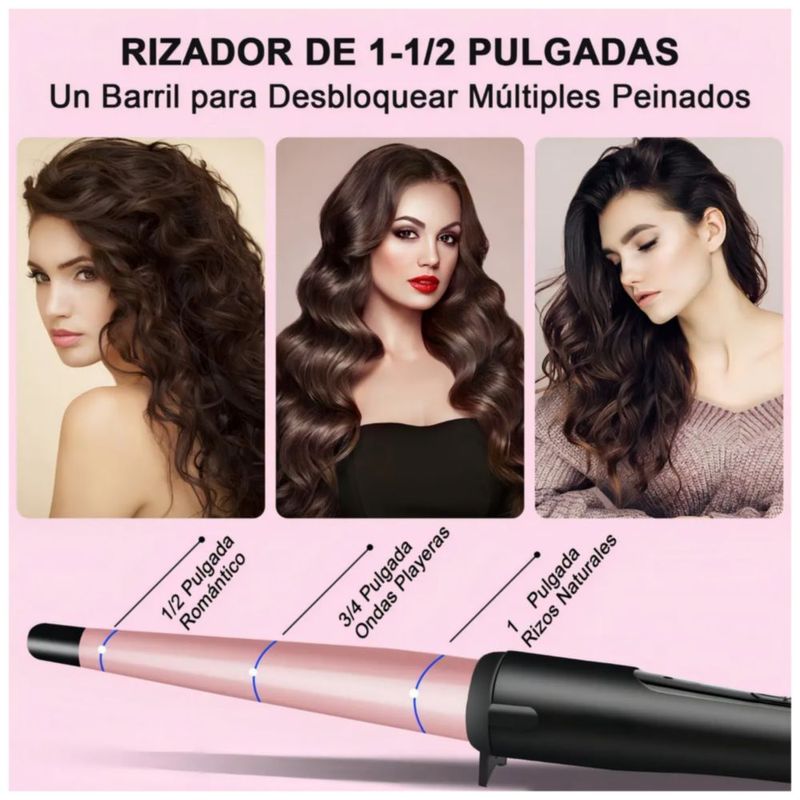 Rizador De Cabello Profesional, Cerámica Color Rosa/Negro