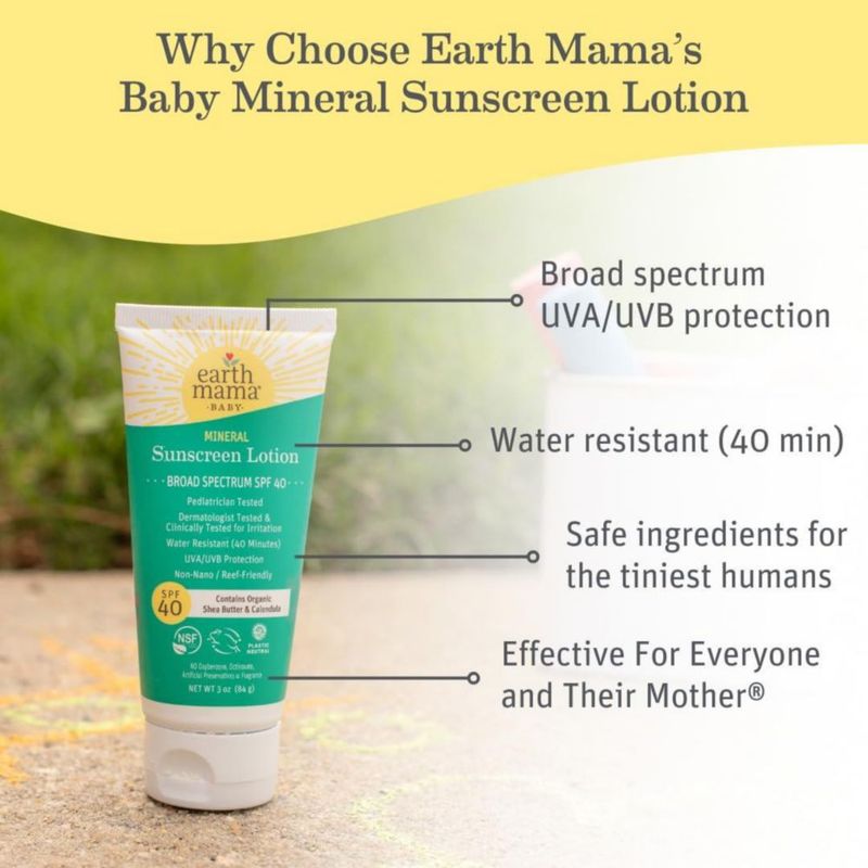 Set de Loción y Barra de Protector Solar Mineral Earth Mama SPF 40