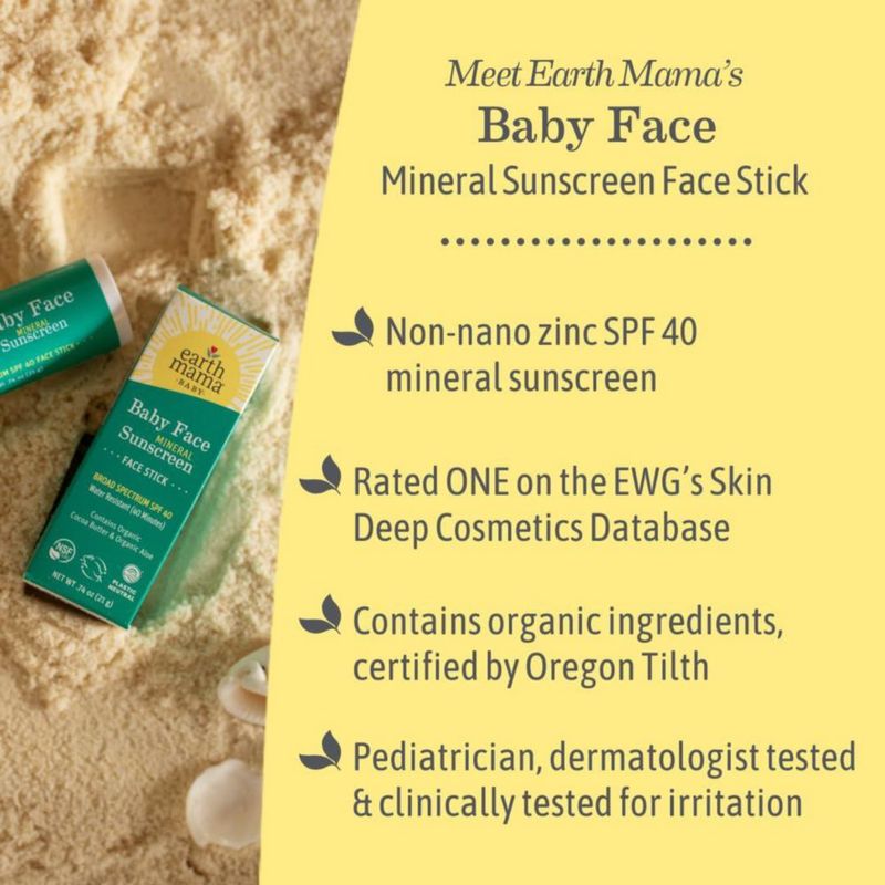 Set de Loción y Barra de Protector Solar Mineral Earth Mama SPF 40