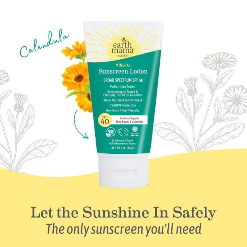 Set de Loción y Barra de Protector Solar Mineral Earth Mama SPF 40