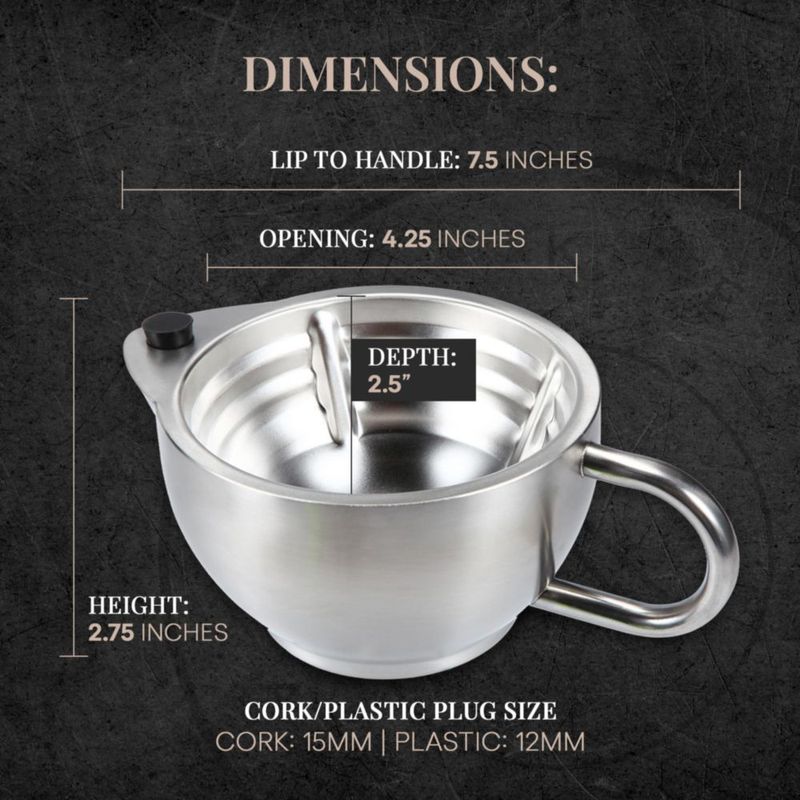 Kit de Taza para Afeitar Silver Fox Naked Armor en Acero Inoxidable
