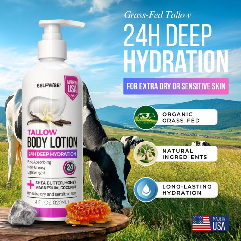 Loción Corporal SELFWISE Sebo de Res Magnesio y Manteca de Karité 120 ml