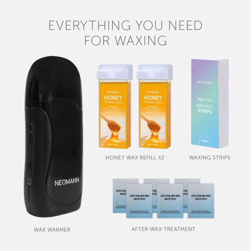 Kit de Depilación NEOMANN Roll-On Cera de Miel con 2 Recambios