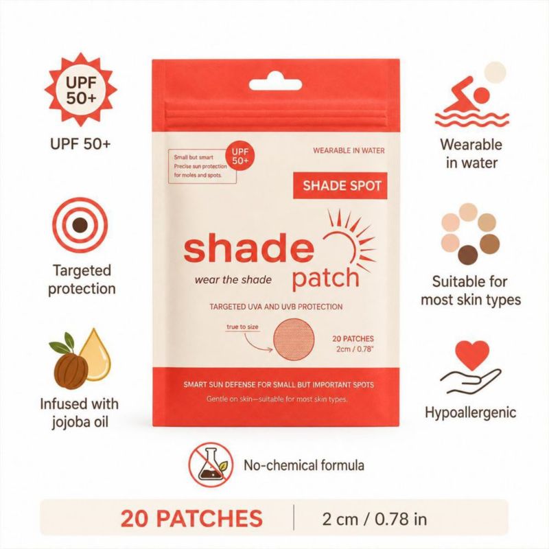 Parche Protector Solar Facial Shade Patch UPF 50+ Paquete con 20 Unidades