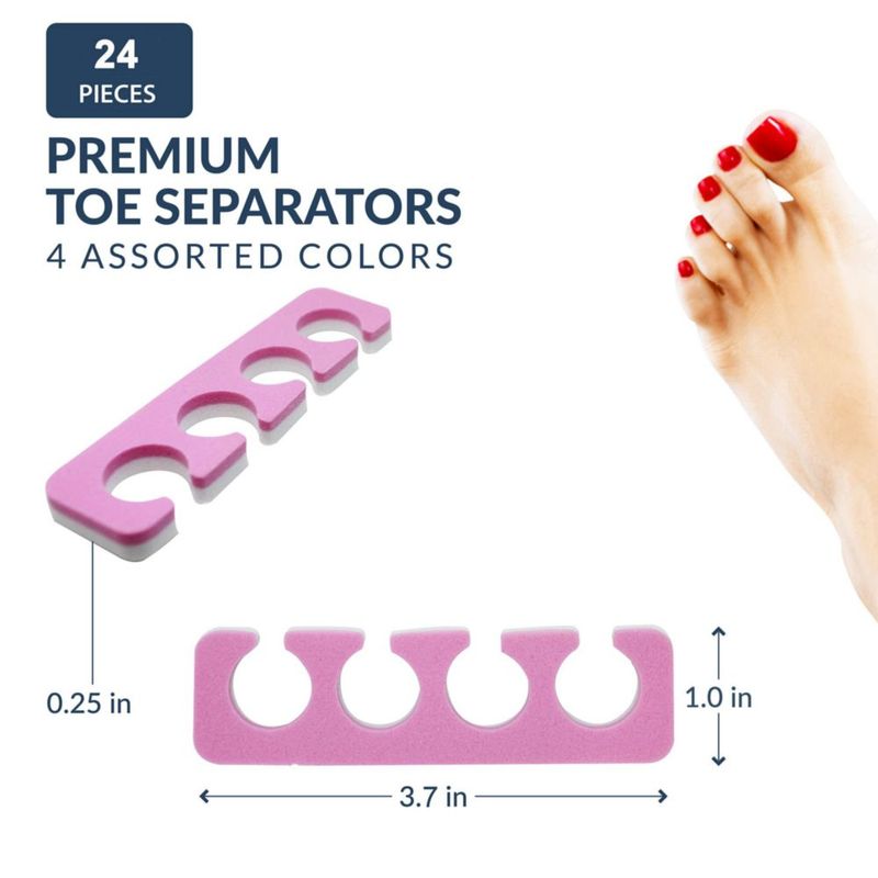 Set de Separadores de Dedos ZMOI 24 Piezas Espuma Suave y Duradera