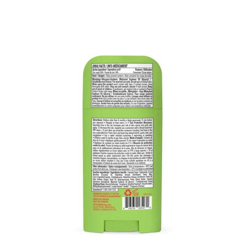 Protector Solar ATTITUDE Kids Mineral Stick FPS 50 Vegano 60 g