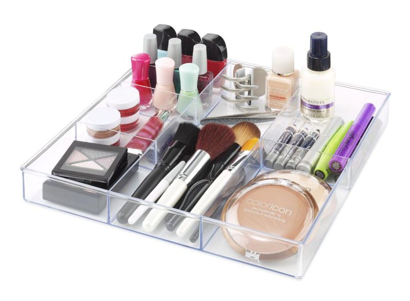 Organizador de Cajones Whitmor de 6 Secciones en Resina Transparente 30x30x4 cm