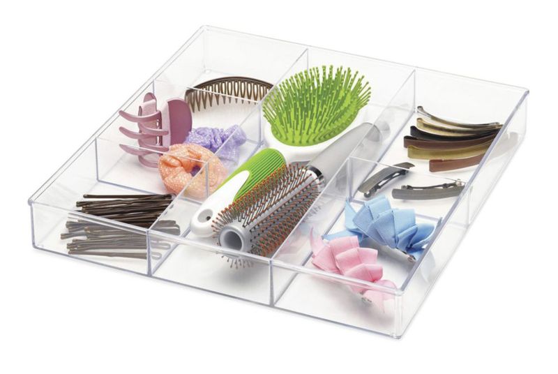 Organizador de Cajones Whitmor de 6 Secciones en Resina Transparente 30x30x4 cm