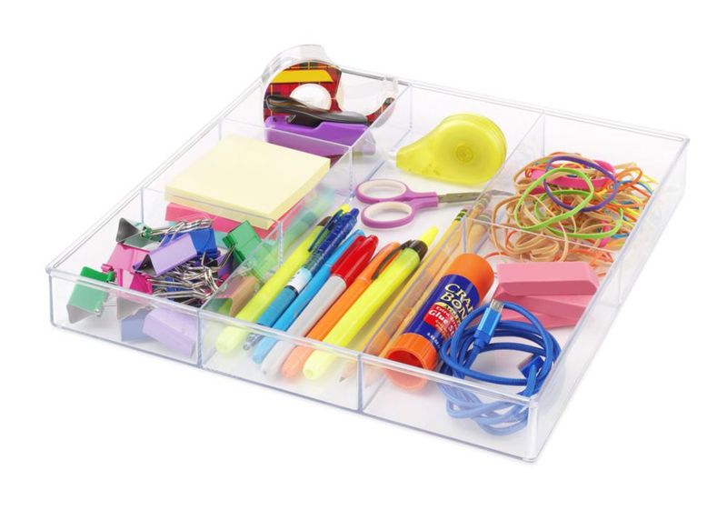 Organizador de Cajones Whitmor de 6 Secciones en Resina Transparente 30x30x4 cm