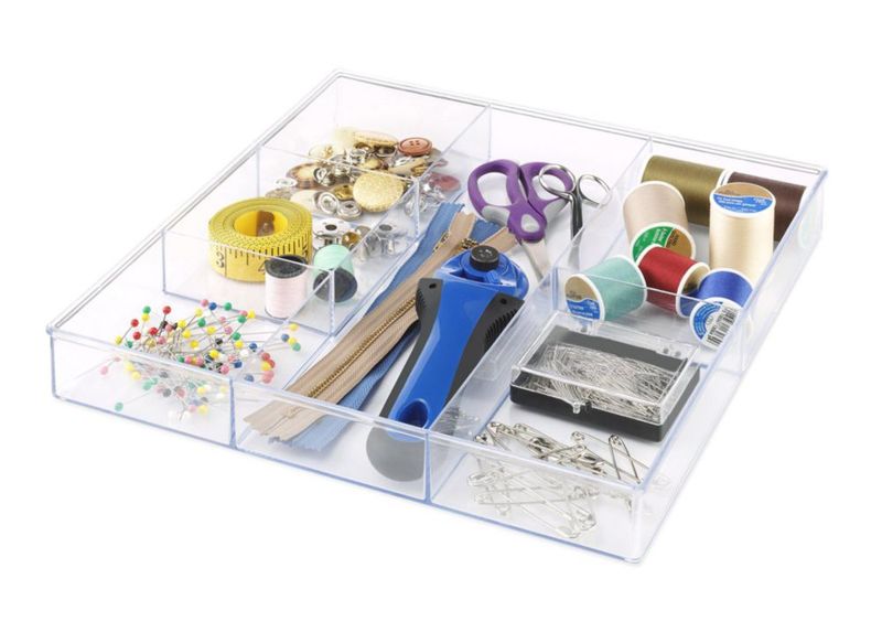Organizador de Cajones Whitmor de 6 Secciones en Resina Transparente 30x30x4 cm