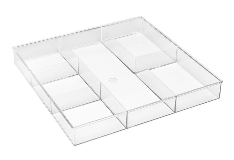 Organizador de Cajones Whitmor de 6 Secciones en Resina Transparente 30x30x4 cm