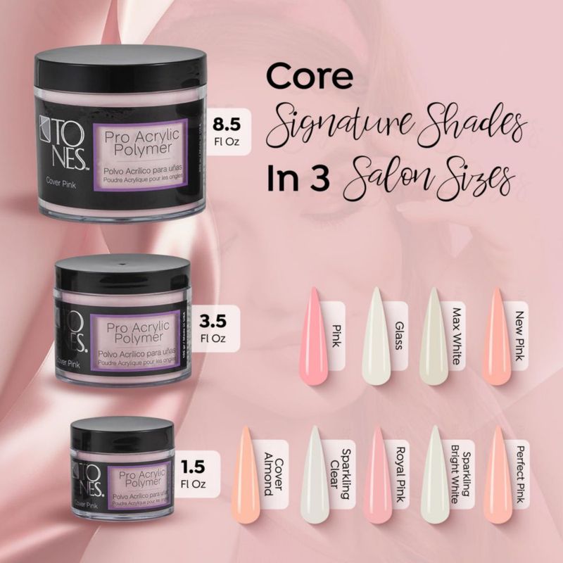 Polvo Acrílico TONES Cover Pink para Uñas 99 g Libre de MMA