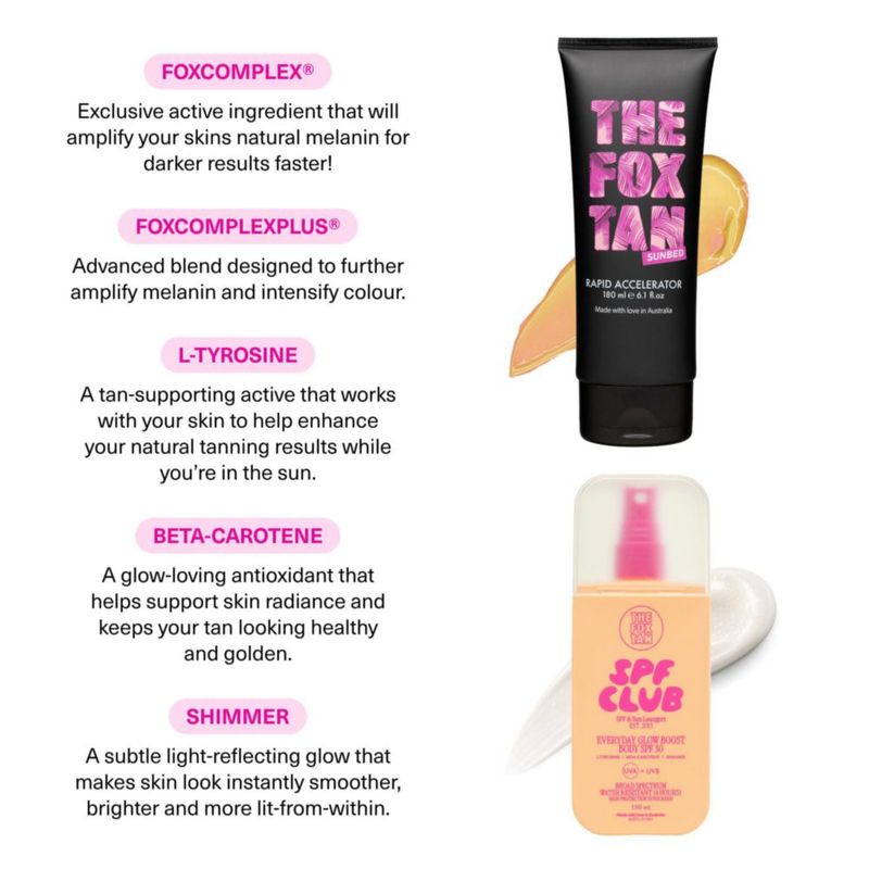 Acelerador Rápido Autobronceador THE FOX TAN con Protector Solar SPF 30 - Pack
