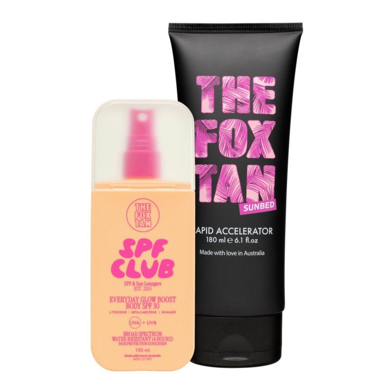 Acelerador Rápido Autobronceador THE FOX TAN con Protector Solar SPF 30 - Pack