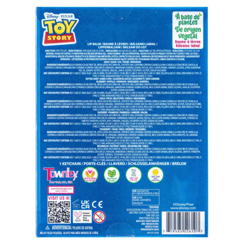 Bálsamo Labial Townley Girl Toy Story Pack de 7 con Ingredientes Vegetales