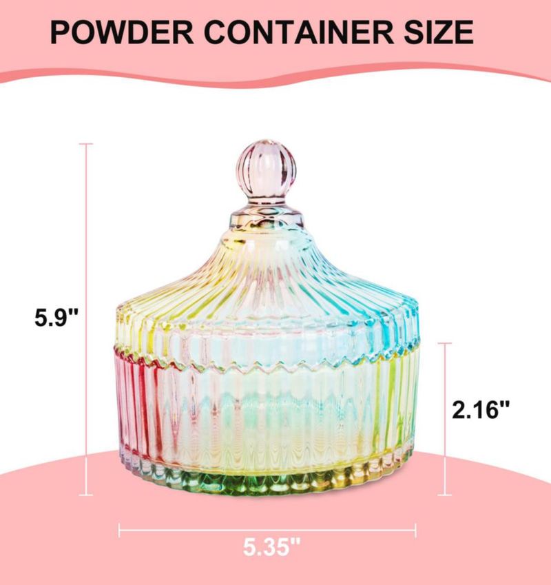 Caja de Almacenamiento LAKIRA Grande con Polvera de Cristal