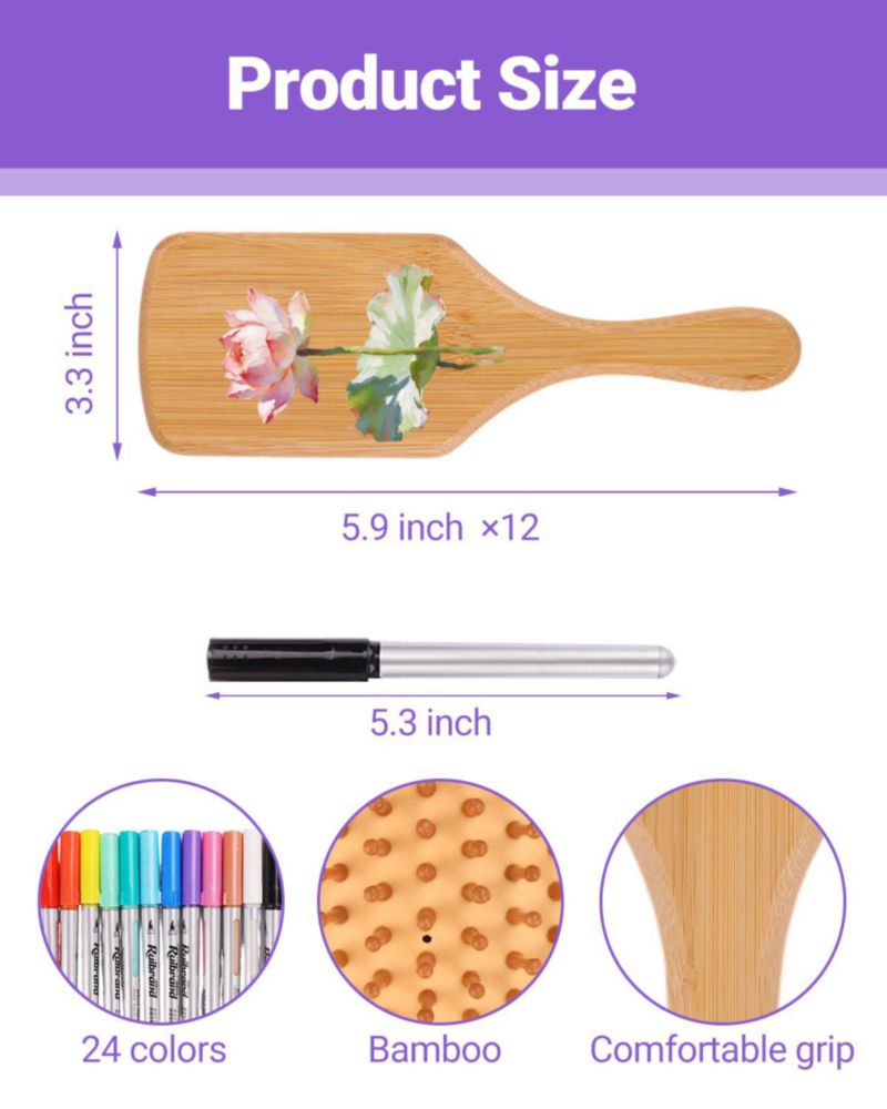 Set de 12 Cepillos de Bambú DIY HAPPYER con 24 Pinturas