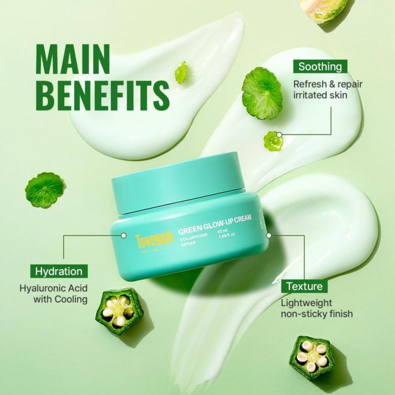 Crema Hidratante Vegana TOVEGAN Green Glow-Up 50 ml