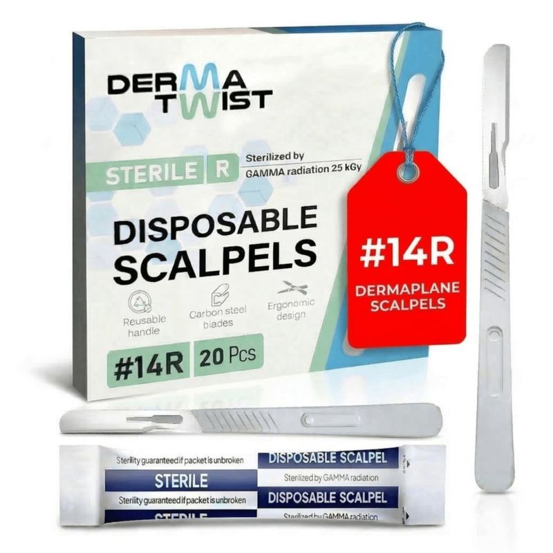 Derma Twist 14R Navaja Dermaplaning Paquete de 20 para Mujeres