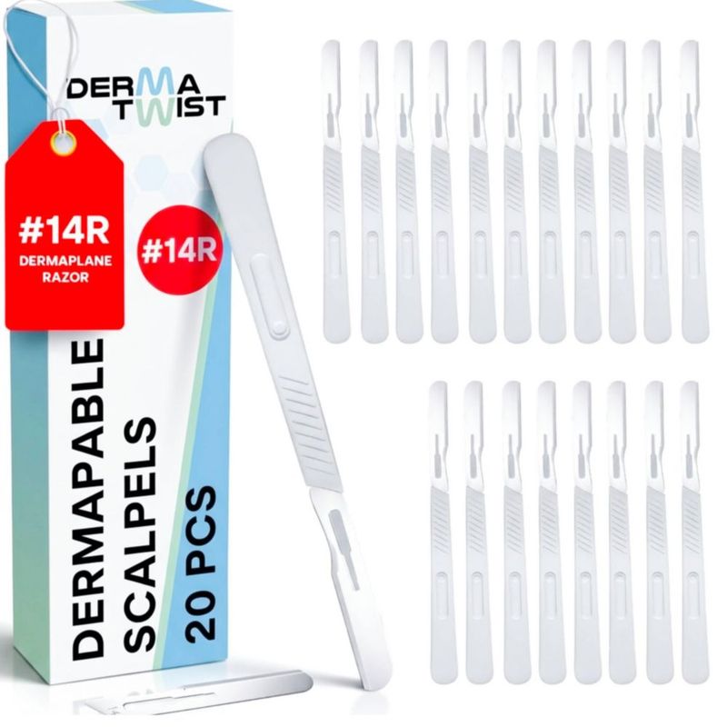 Derma Twist 14R Navaja Dermaplaning Paquete de 20 para Mujeres