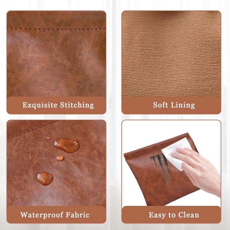 Estuche Cosmético Hapforever 4 Piezas Bolsas de Cuero PU con Cierre a Presión