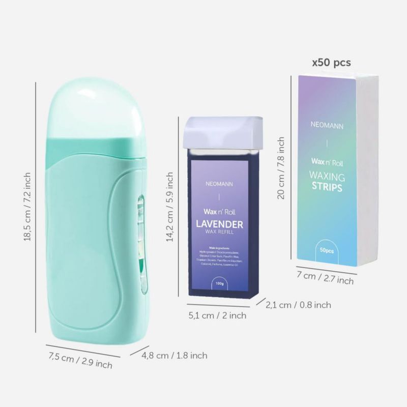 Kit de Depilación NEOMANN Cera Roll-On con Árbol de Té y Lavanda