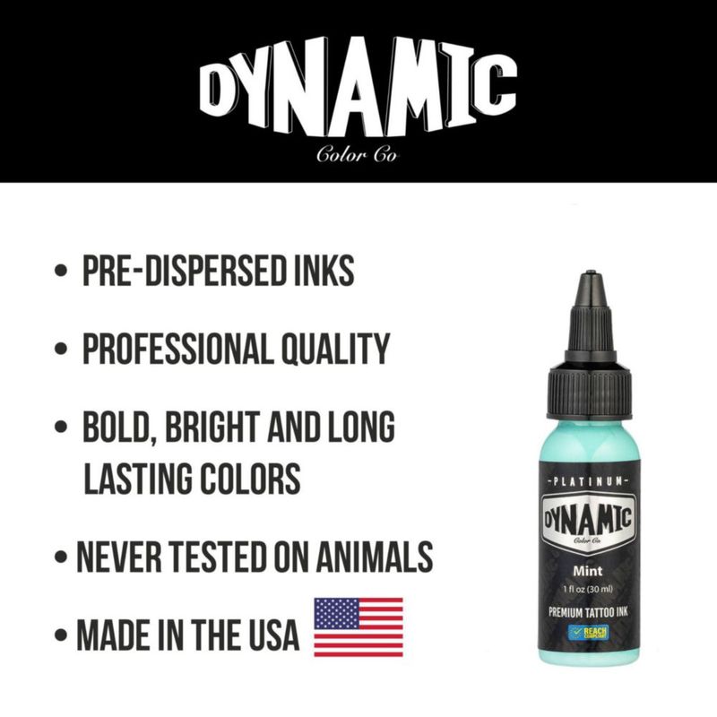 Tinta para Tatuajes Dynamic Color Co Platinum Menta 30 ml