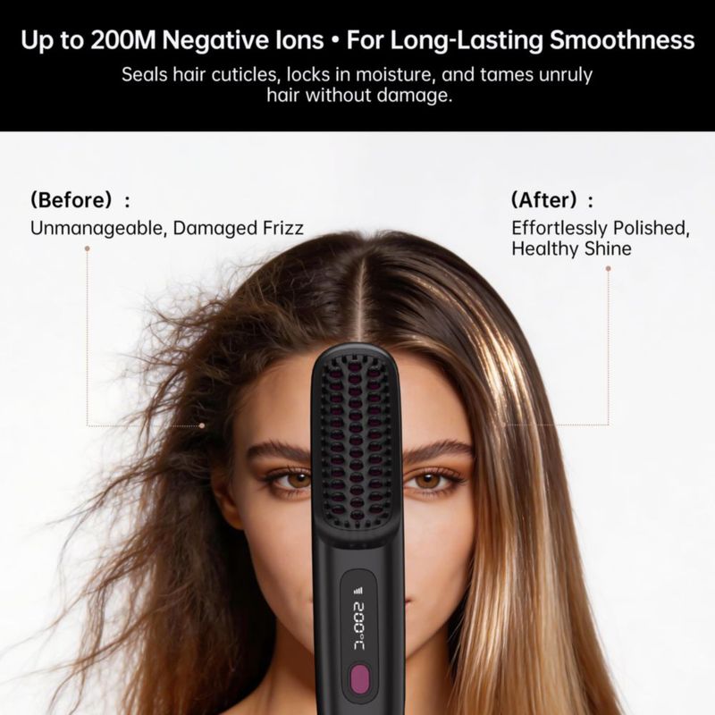 Cepillo Alisador de Cabello GERY Go Brush Pro 2026 Inalámbrico