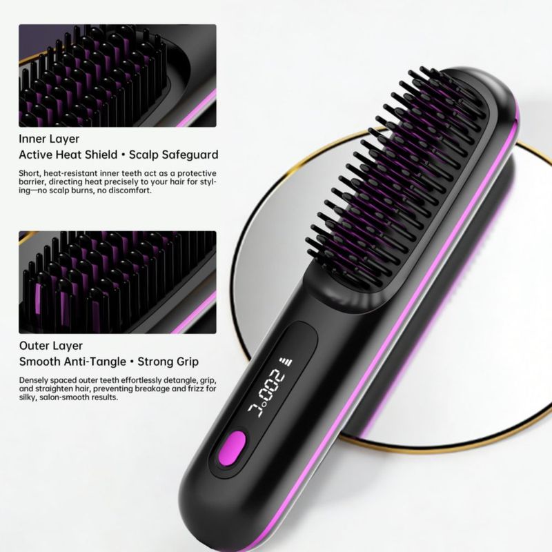 Cepillo Alisador de Cabello GERY Go Brush Pro 2026 Inalámbrico