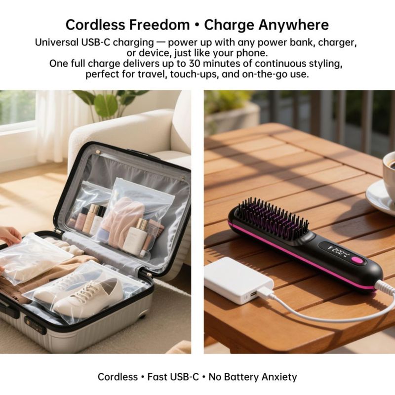 Cepillo Alisador de Cabello GERY Go Brush Pro 2026 Inalámbrico