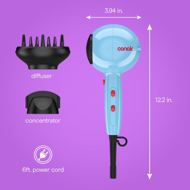 Secador de Pelo Conair Cake Pop Azul Cerámico 3 Calor 2 Velocidades
