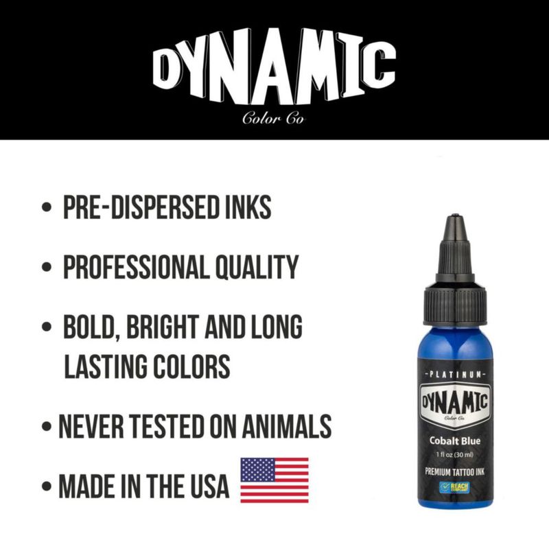 Tinta para Tatuajes Dynamic Color Co Platino Azul Cobalto 30 ml