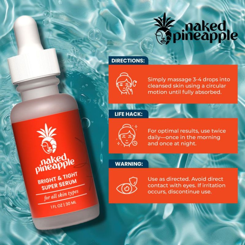 Suero Facial Naked Pineapple Iluminador y Reafirmante 30 ml
