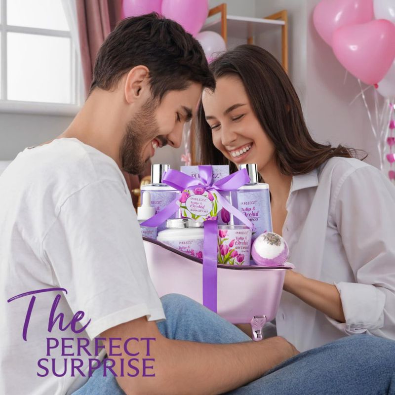 Kit de Baño Purlezz Tulipán y Orquídea – Set Hidratante de 8 Piezas