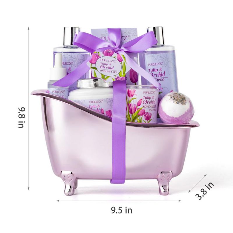 Kit de Baño Purlezz Tulipán y Orquídea – Set Hidratante de 8 Piezas