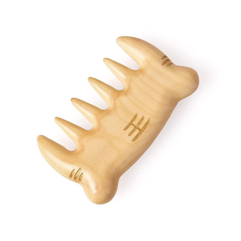 Peine de Cabello TAN MUJIANG de Madera Natural Hecho a Mano con Forma de Tigre