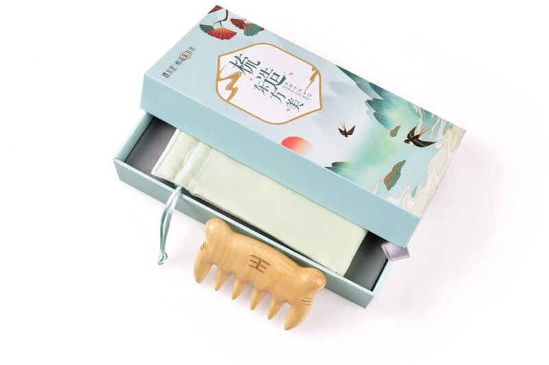 Peine de Cabello TAN MUJIANG de Madera Natural Hecho a Mano con Forma de Tigre