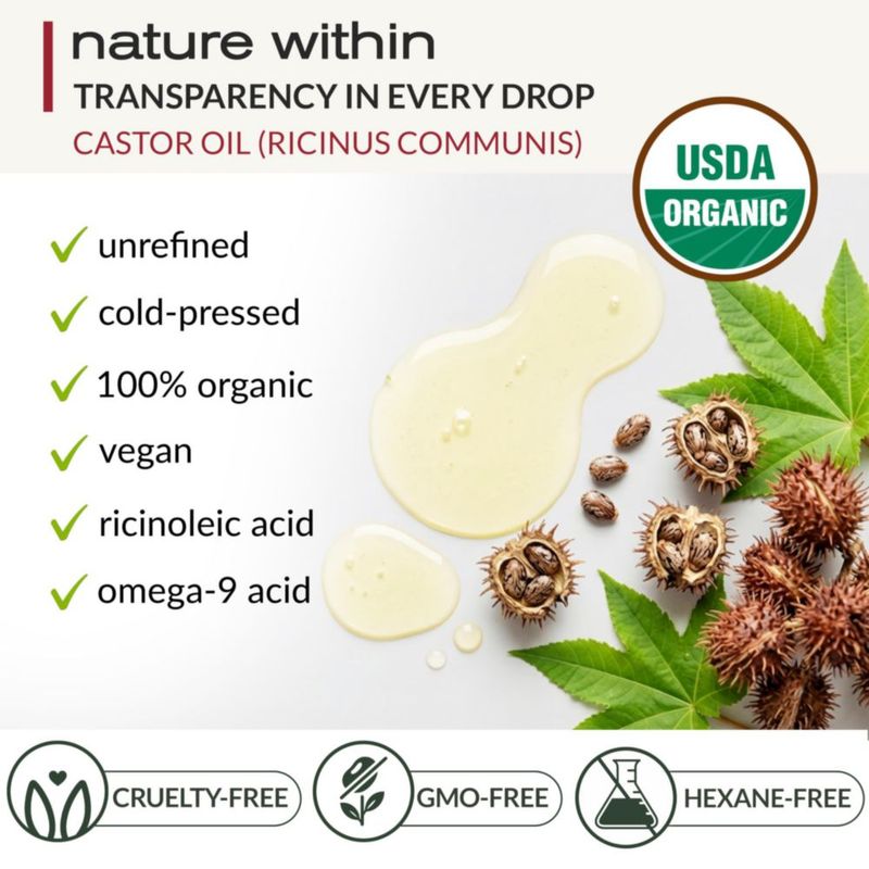 Aceite de Ricino Orgánico Prensado en Frío Ella & Eden 60 ml