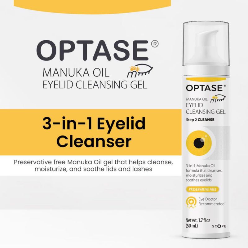 Gel Limpiador de Párpados Optase con Aceite de Manuka 50 ml