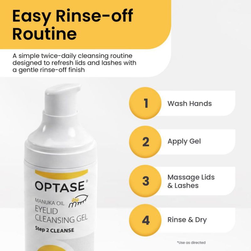 Gel Limpiador de Párpados Optase con Aceite de Manuka 50 ml