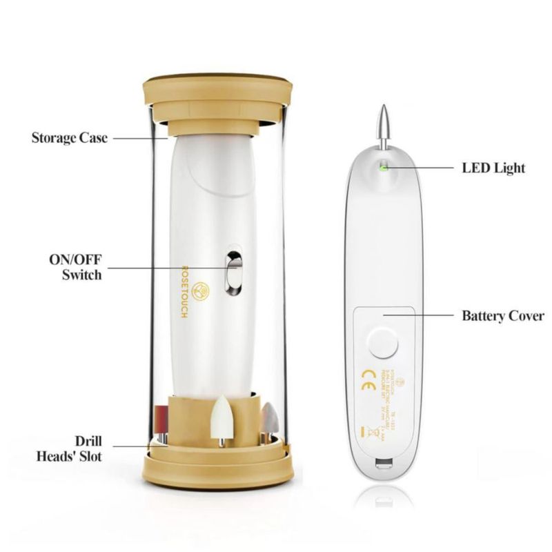 Taladro Eléctrico Inalámbrico para Uñas Rosetouch Dorado
