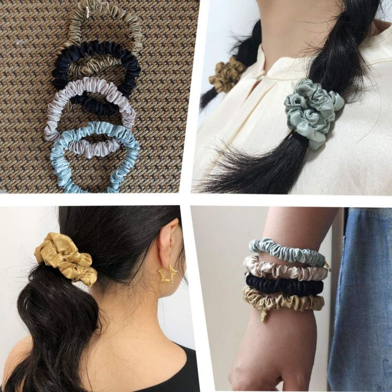 Coletas de seda MIWEN negras - Pack de 4
