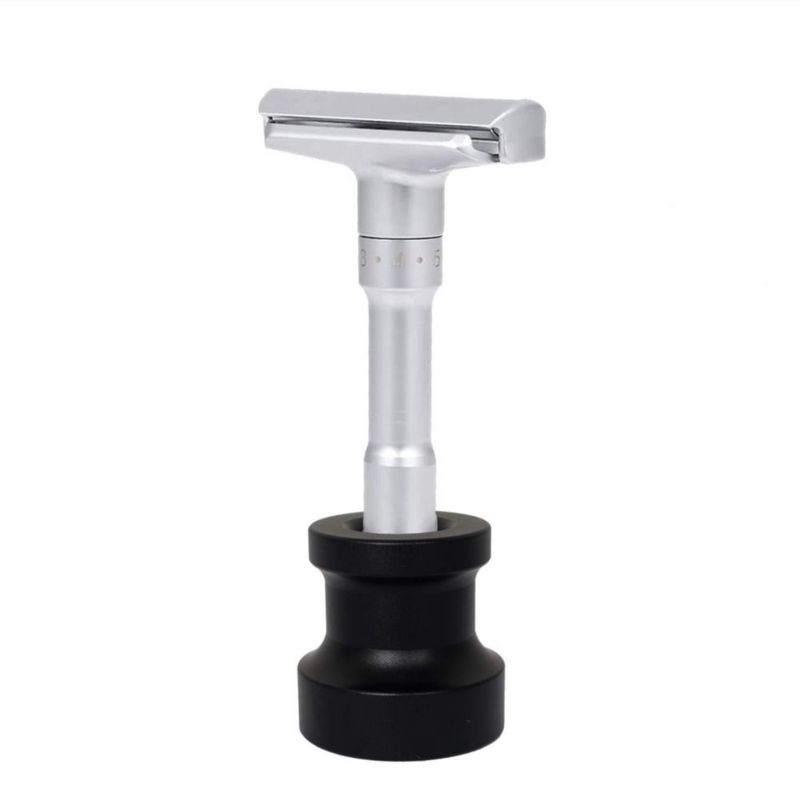 Soporte para maquinilla de afeitar Evaty de 35 cm aleación de aluminio negro