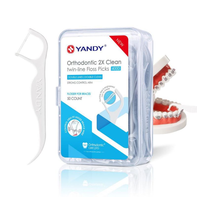 Palillos de hilo dental YANDY 50 unidades para frenillos ortodónticos