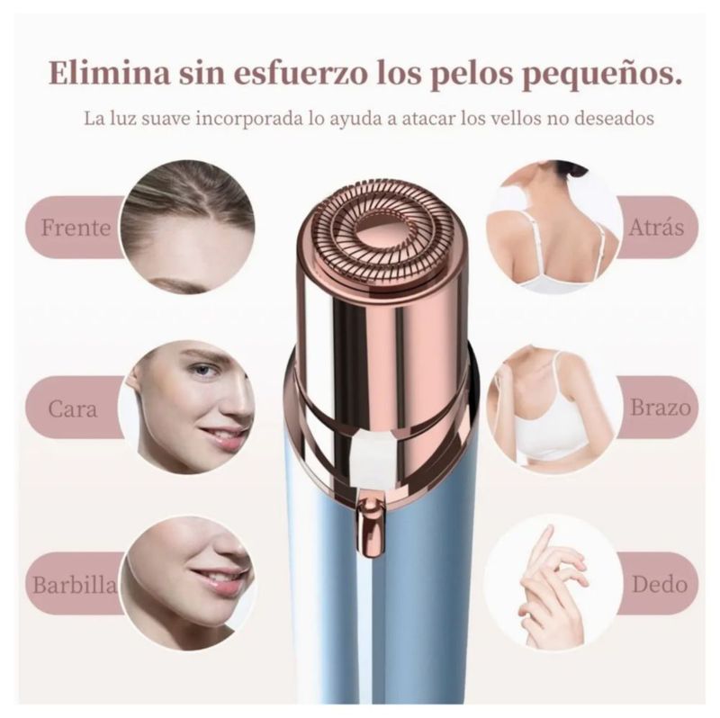 Depiladora Facial Usb Portátil ,con 2 Cabezal Eléctrica, Color Azul