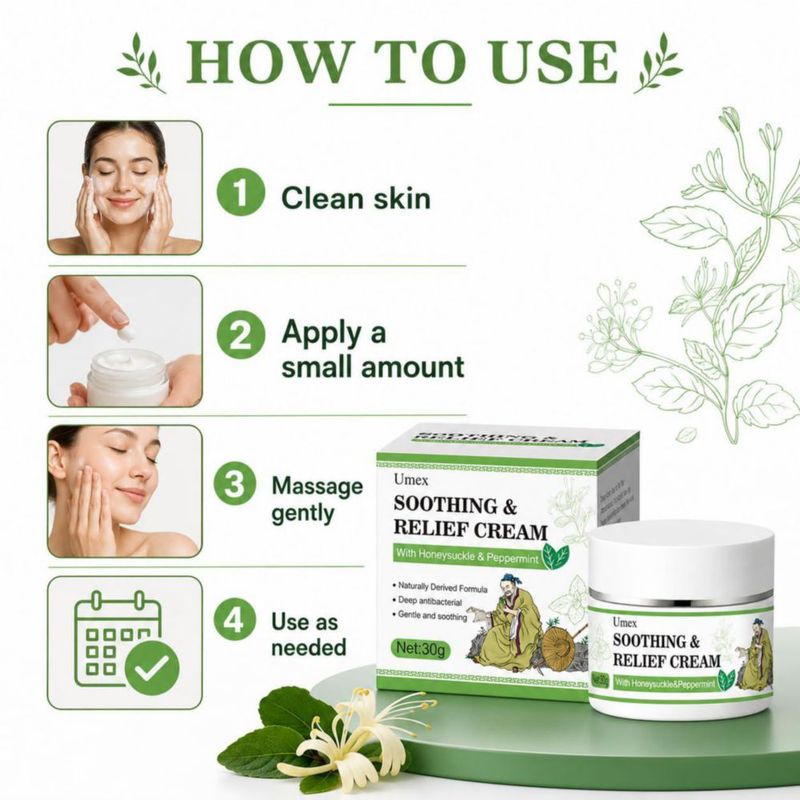 Crema Hidratante Umex 30 g Madreselva y Menta para Cara y Cuerpo